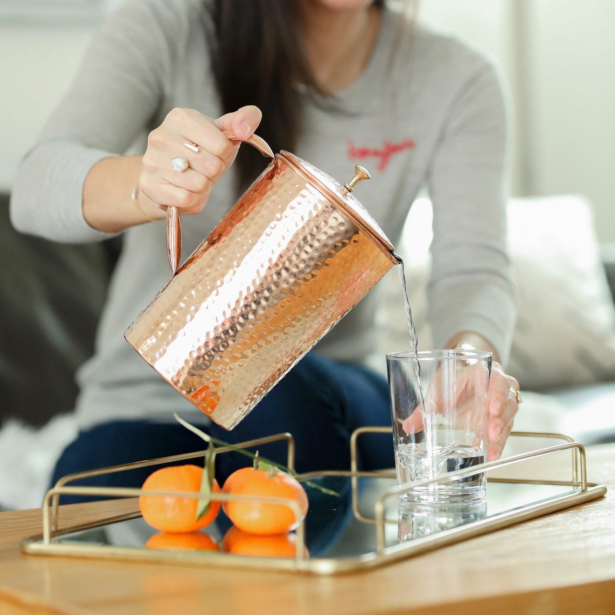 Shantiva Copper Pitcher Ayurvedic Health Benefits Alkaline Water